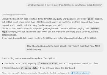 A screenshot when I wanted to ask for cache solutions